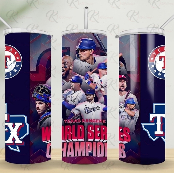 Custom 20oz Stainless Steel Tumbler MLB Texas Rangers World Series 3 - Picture 1 of 1